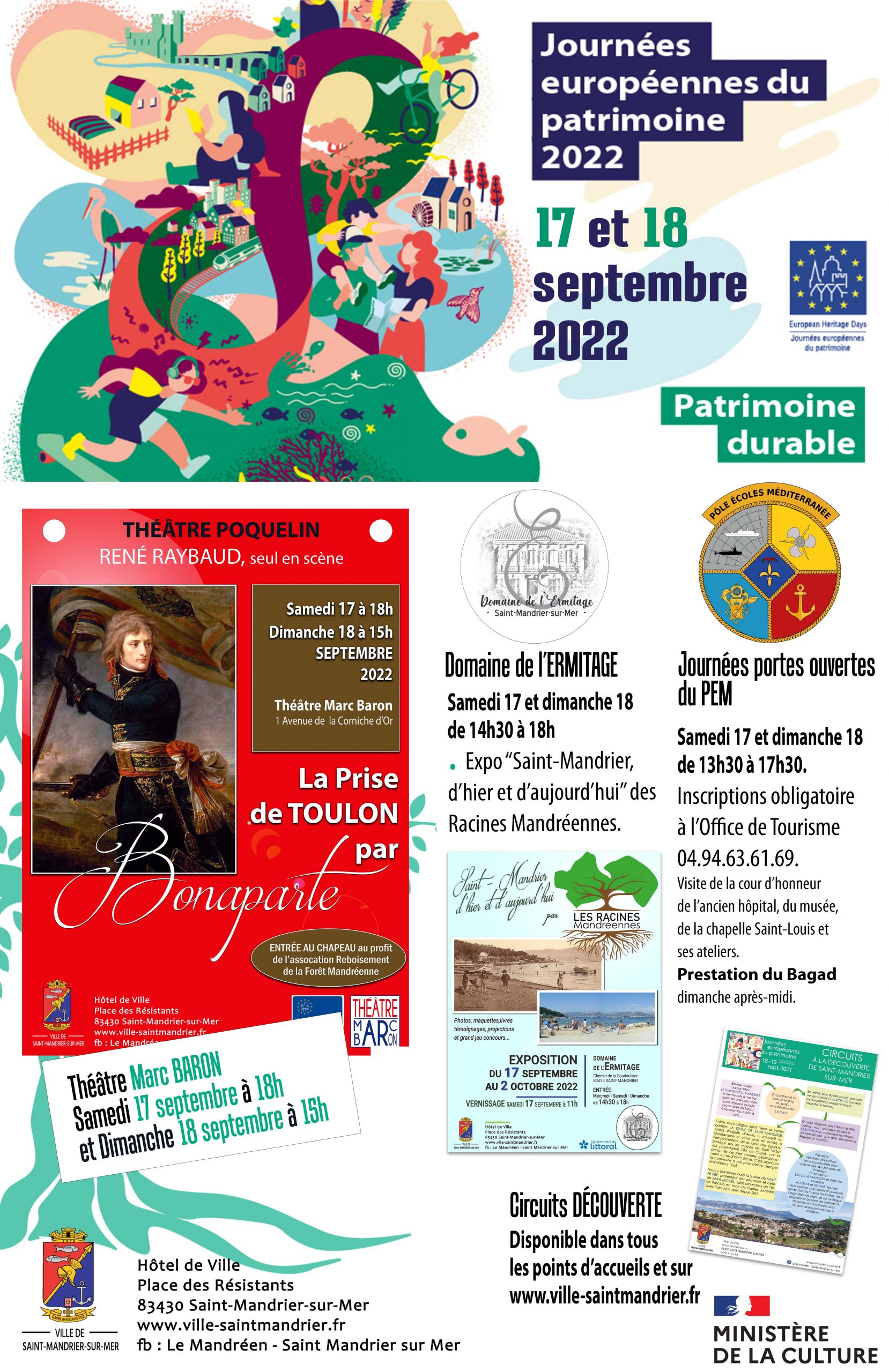 Affiche Journée du Patrimoine 2022 Mairie de SaintMandriersurMer